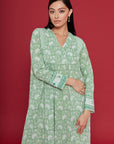 Amala Green Cotton Kaftan