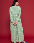 Amala Green Cotton Kaftan