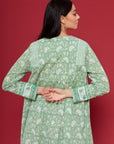 Amala Green Cotton Kaftan