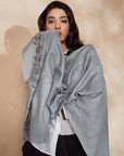 Silver Florid Sprig Scarf