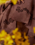 Copper Rose Border Scarf