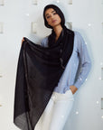 Black Silver Swirl Scarf