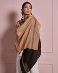 Black and Brown Bead Border Scarf
