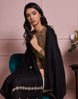 Black Stone Border Scarf