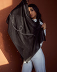 Black Silver Swirl Scarf