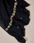 Black Stone Border Scarf