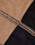 Black and Brown Bead Border Scarf