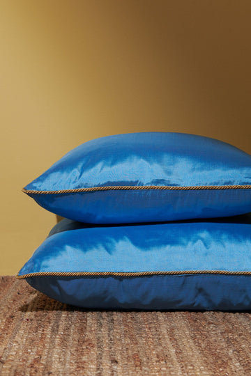 Dust Blue Silk Cushion (50cm x 50cm)