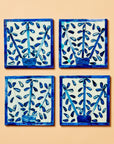 Leaf Blue Coasters (Set of 4)
