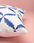 Sammarkand Blue Leaf Cushion Cover (50cm x 50cm)