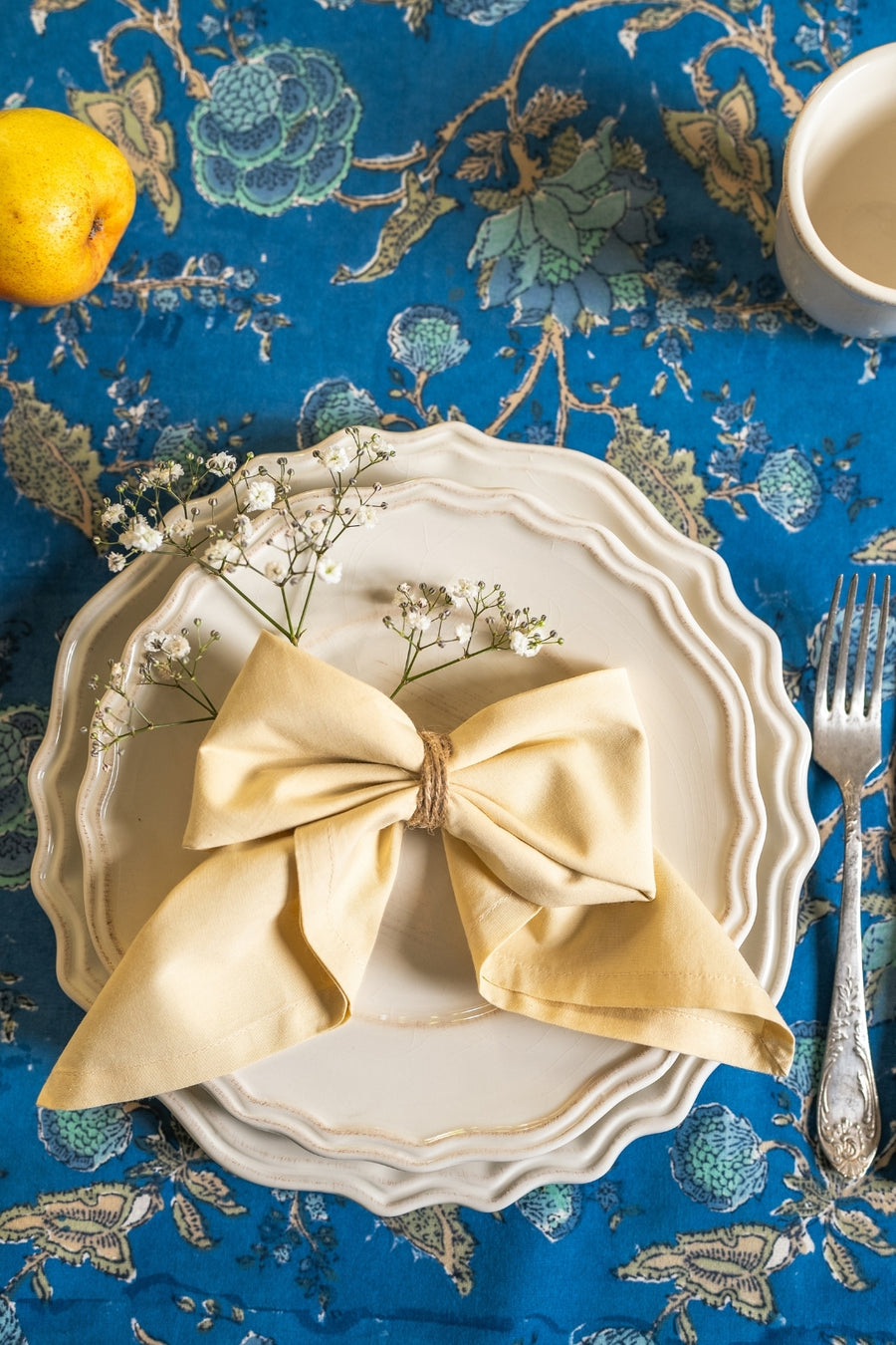 Plain Gold Cotton Table Napkin