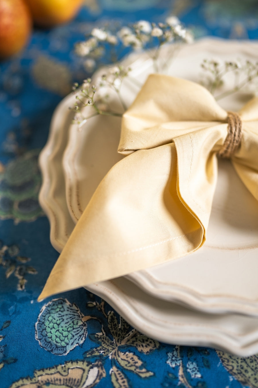 Plain Gold Cotton Table Napkin