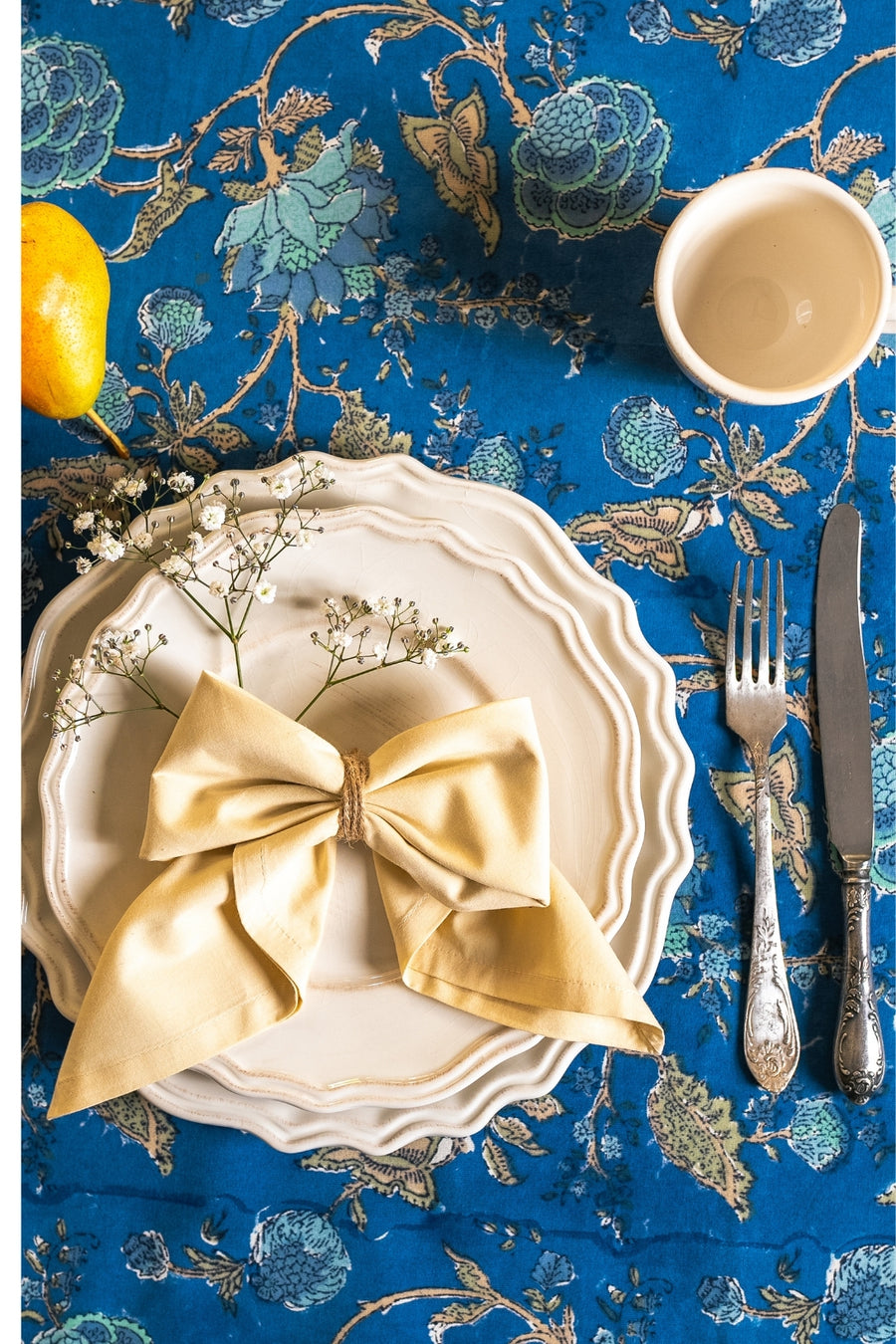 Plain Gold Cotton Table Napkin