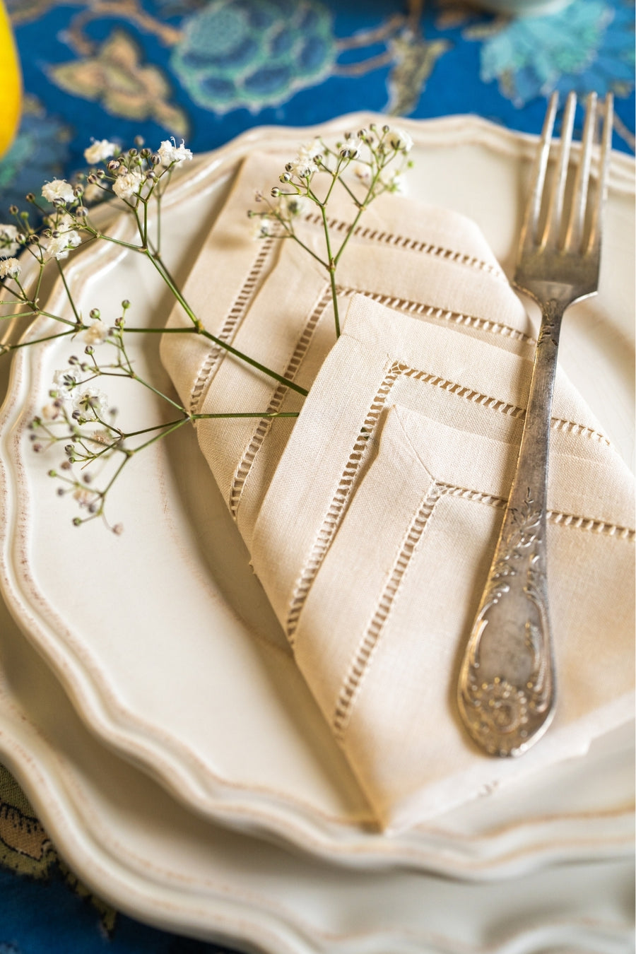 Plain Linen Beige Table Napkin