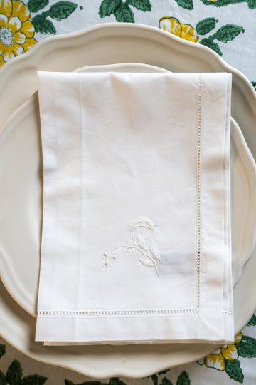 White Floral Table Napkin