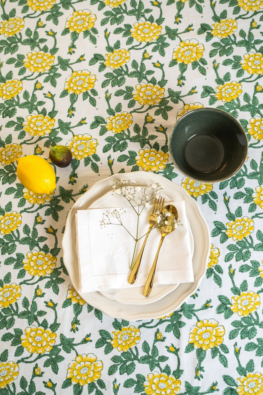 White Floral Table Napkin