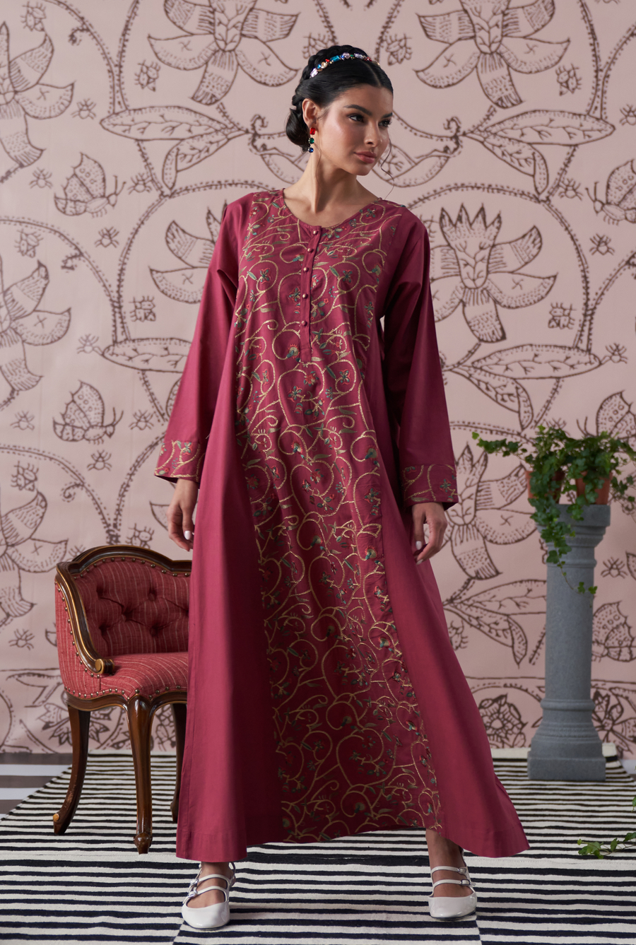 Tamora Amethyst Cotton Kaftan
