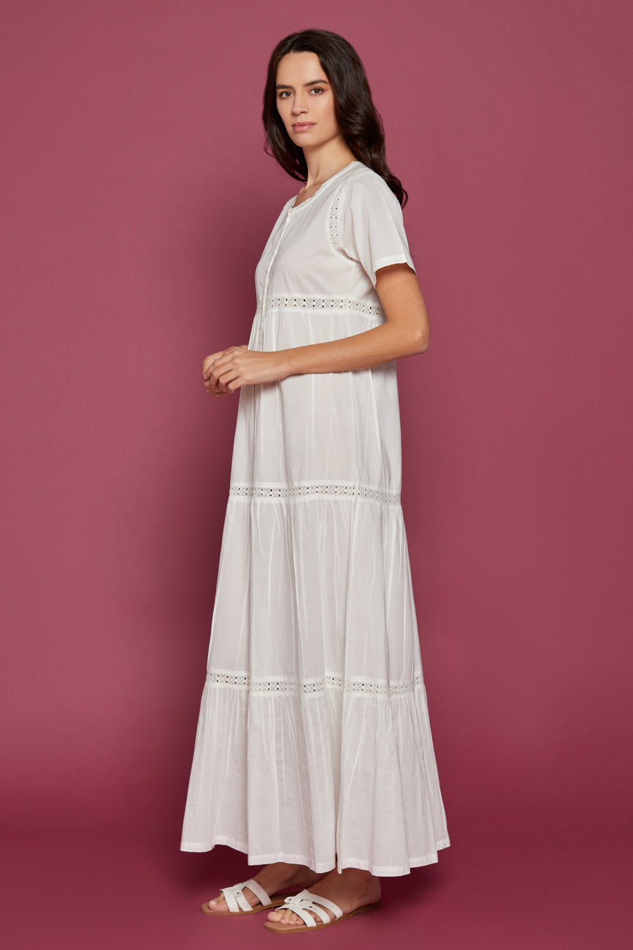 Evanthie Ivory Cotton Nightdress