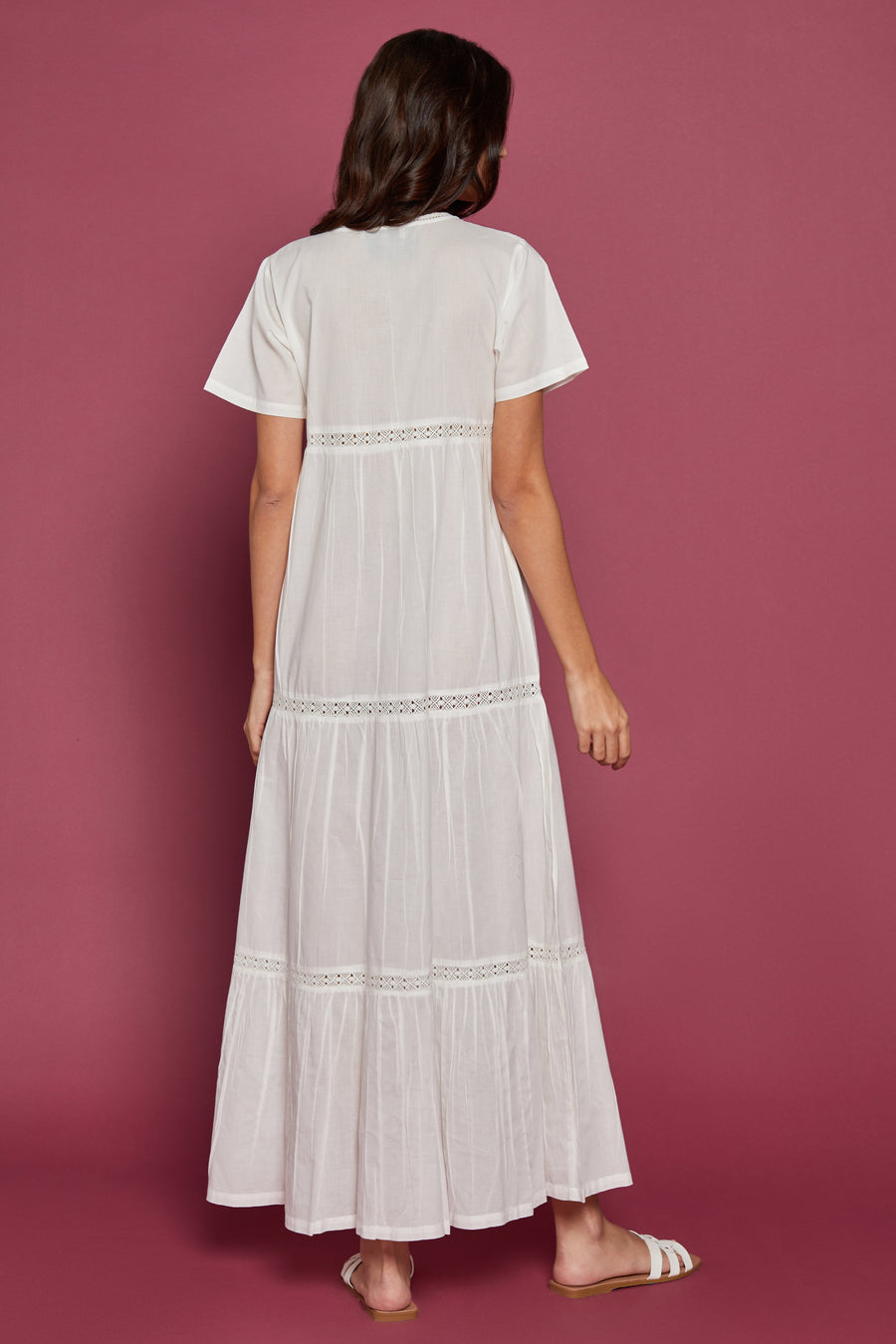 Evanthie Ivory Cotton Nightdress