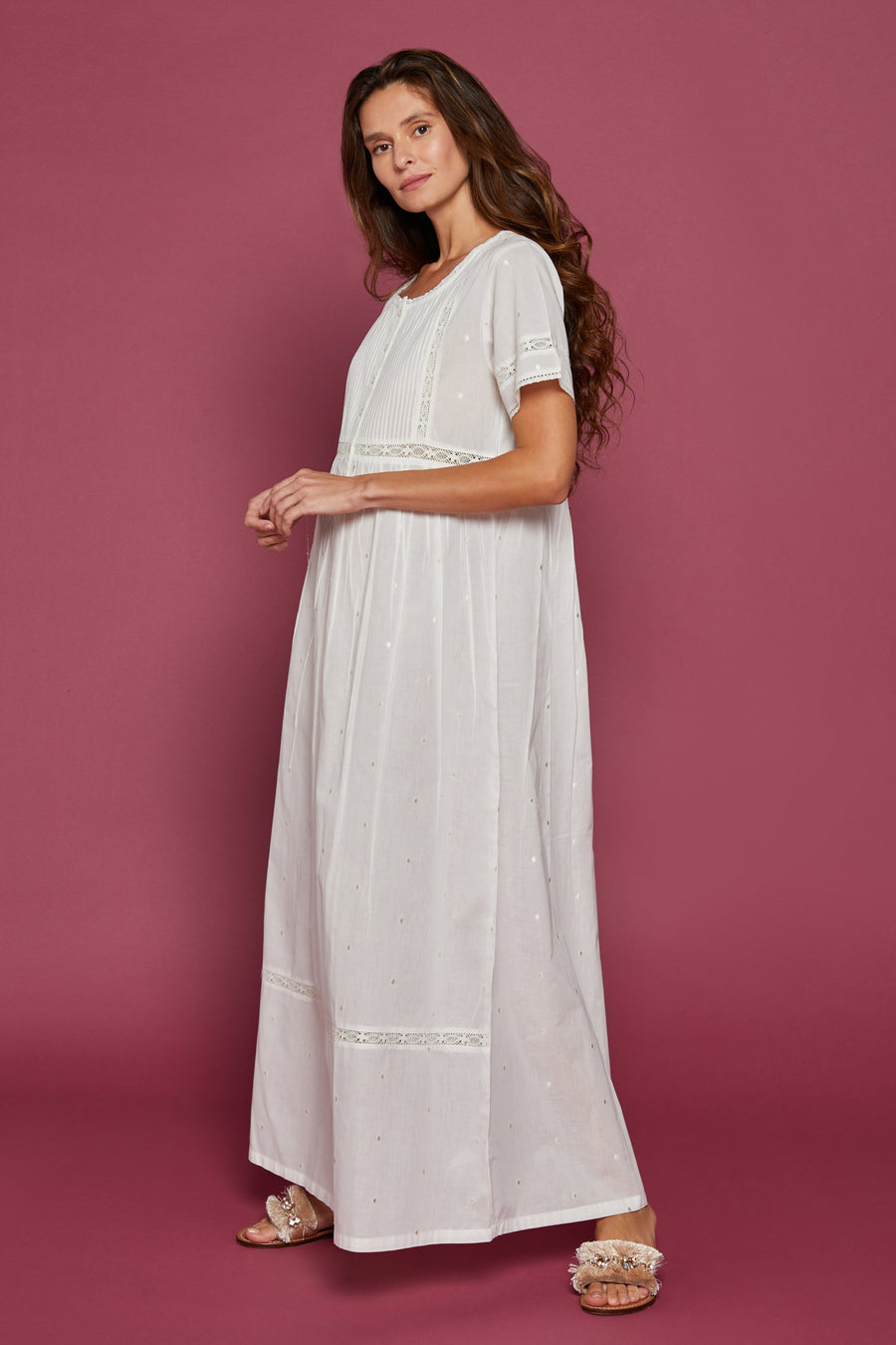 Niina Ivory Cotton Nightdress