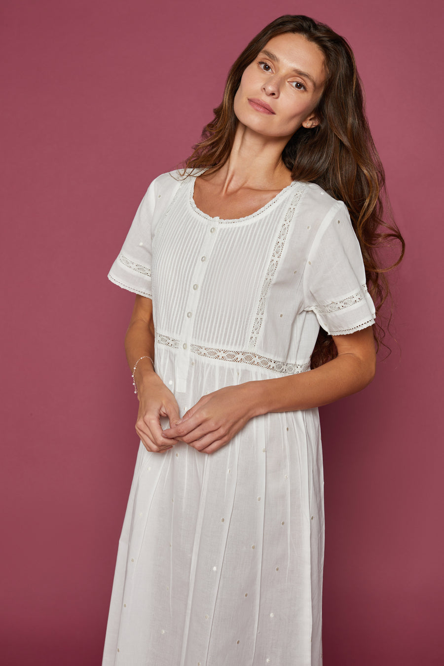 Niina Ivory Cotton Nightdress