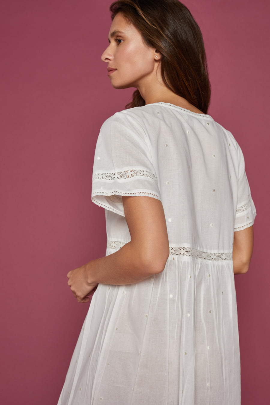 Niina Ivory Cotton Nightdress