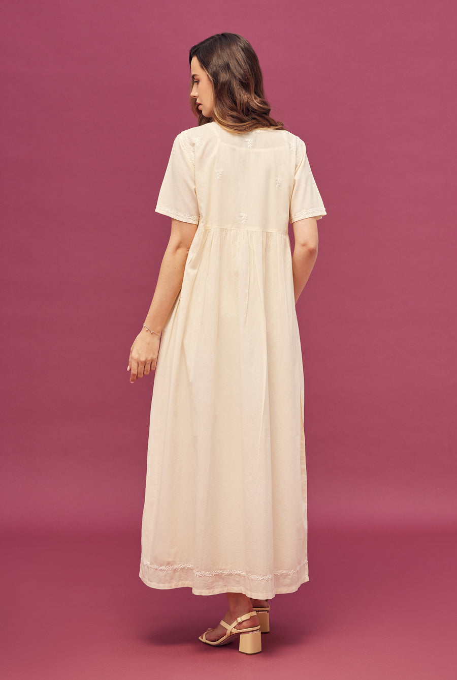 Noor Honey Yellow Short Sleeve Cotton Nightdress