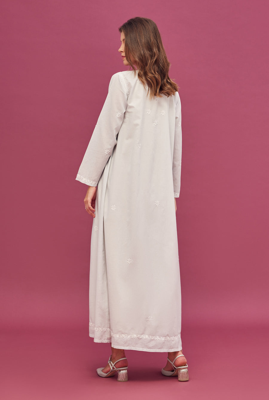 Noor Powder Blue Full Sleeve Cotton Nightdress
