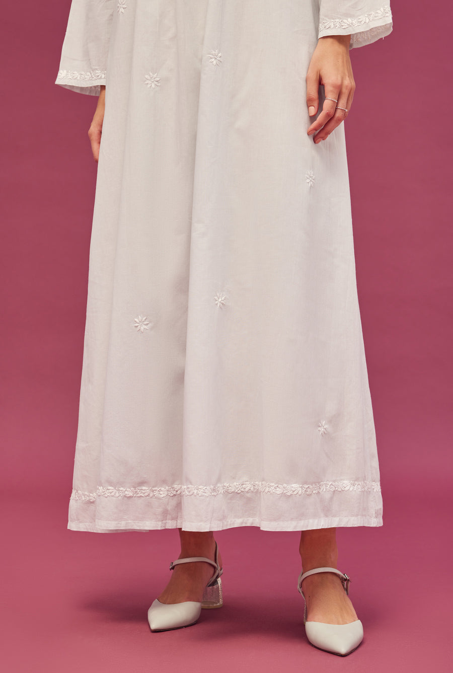 Noor Powder Blue Full Sleeve Cotton Nightdress