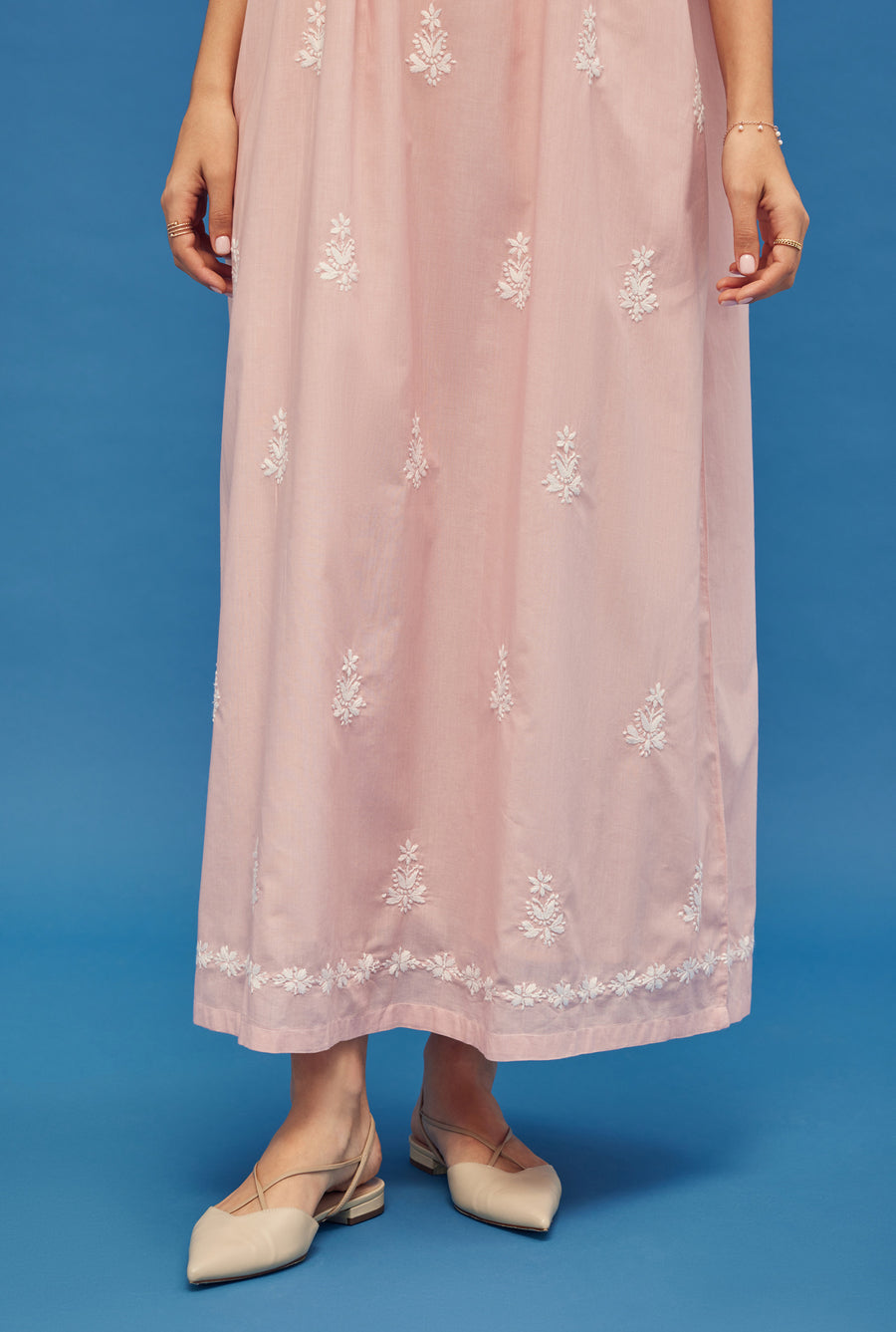 Noor Soft Pink Short Sleeve Cotton Nightdress