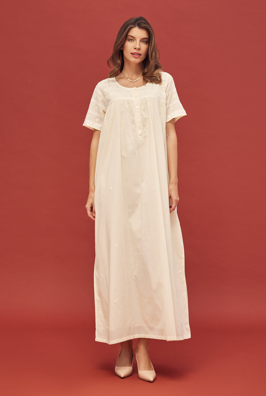 Noor Honey Yellow Cotton Nightdress