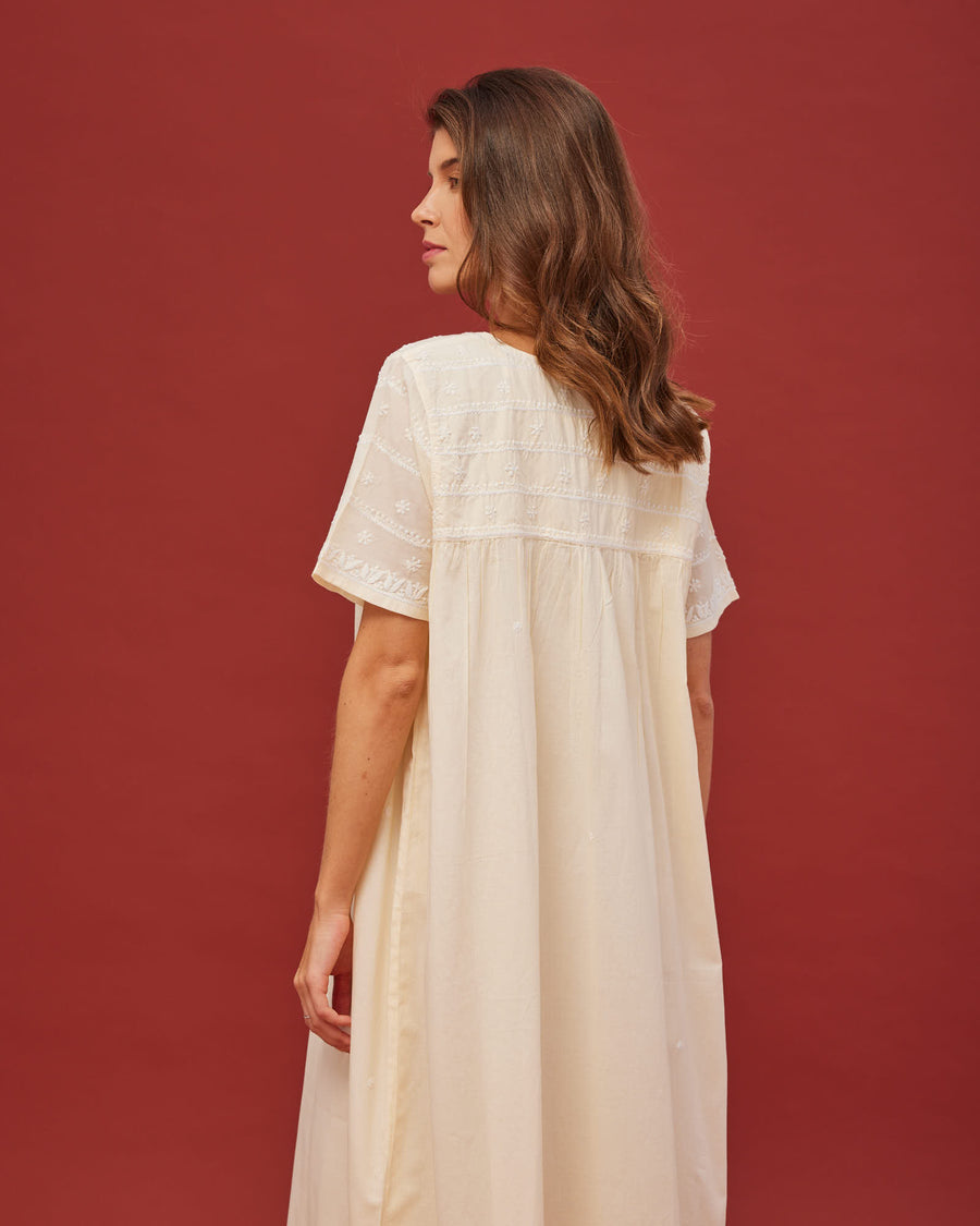 Noor Honey Yellow Cotton Nightdress