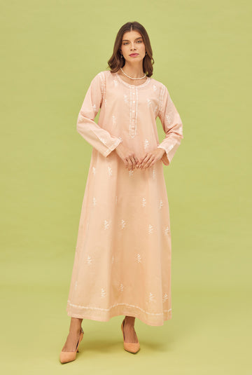 Noor Peach Full Sleeve Nightdress