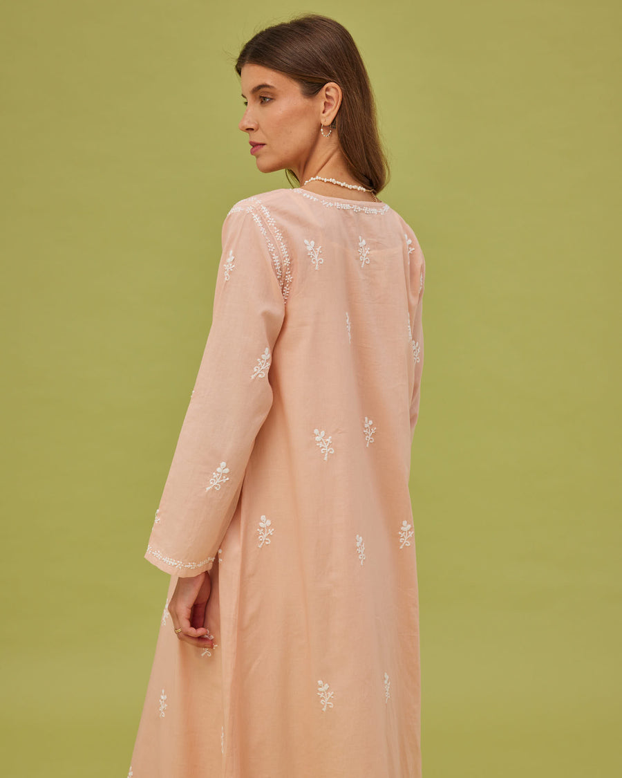 Noor Peach Full Sleeve Nightdress