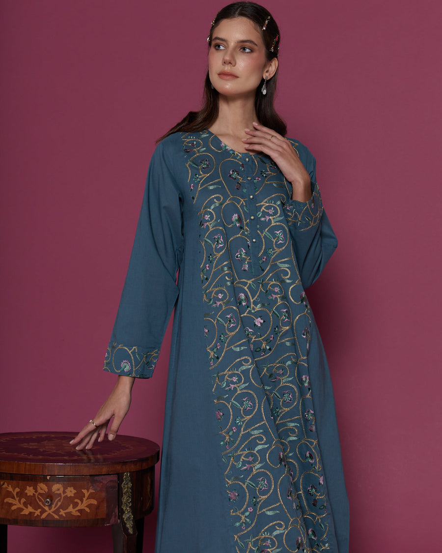 Tamora Peacock Cotton Kaftan