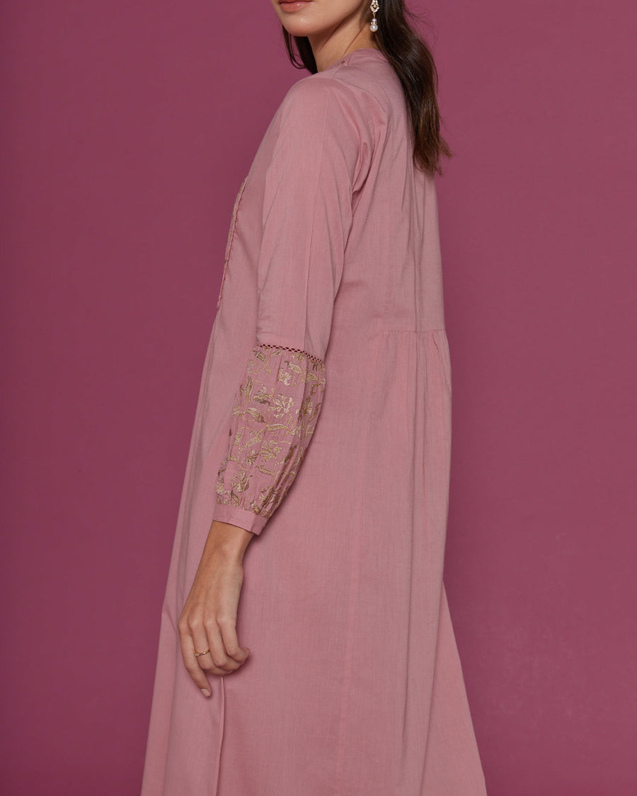 Perdita Rose Blush Cotton  Kaftan