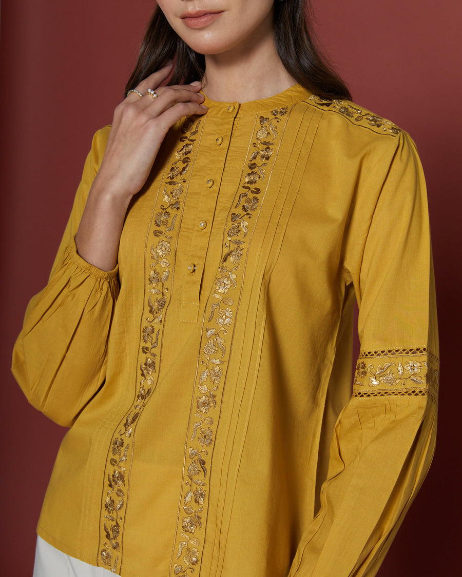 Beatrice Ochre Blouse