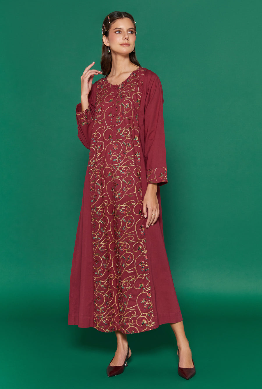 Tamora Amethyst Cotton Kaftan