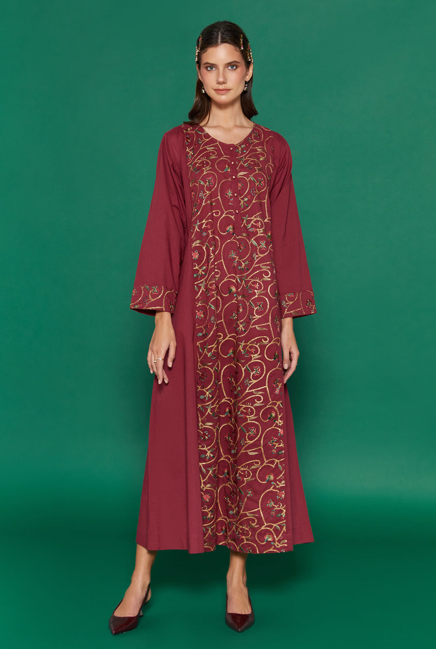 Tamora Amethyst Cotton Kaftan
