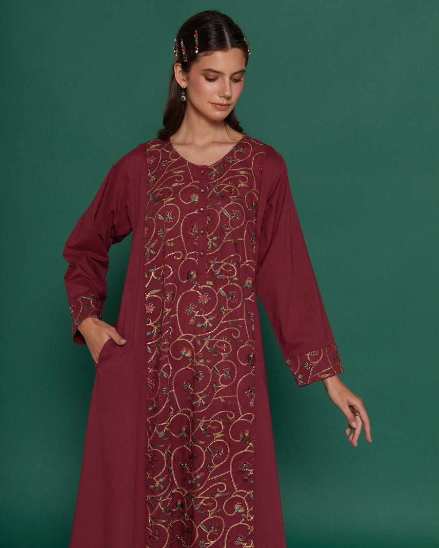 Tamora Amethyst Cotton Kaftan