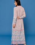 Pahi Block Printed Dress in Rose Pink