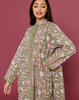 Malli Block Printed Dress in Verdant Green