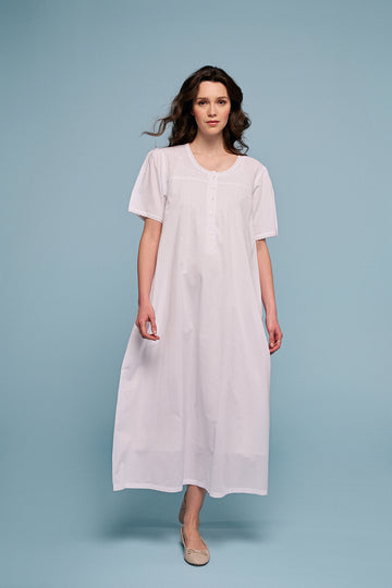 Nerissa White Cotton Nightdress