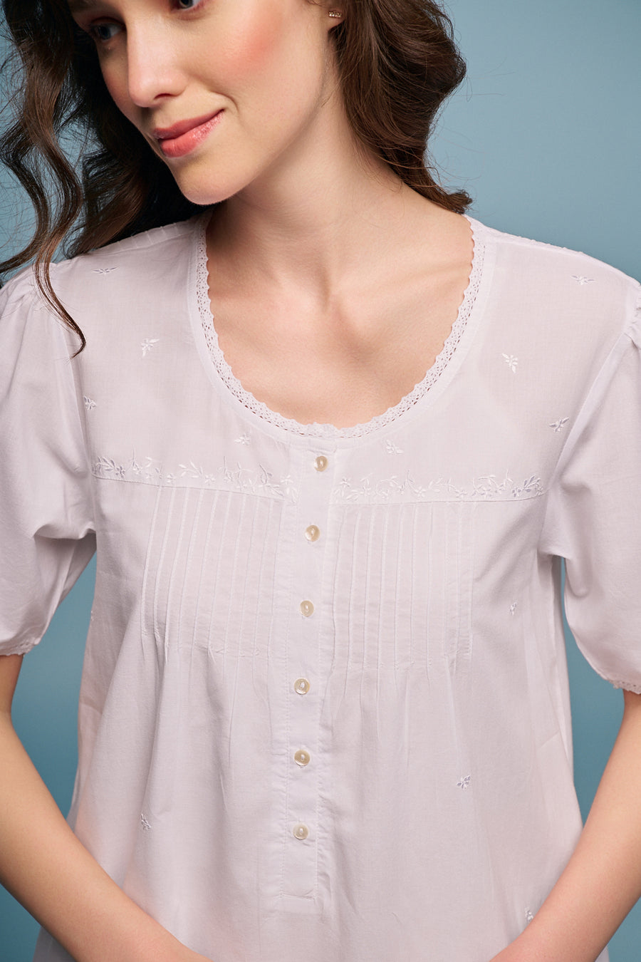 Nerissa White Cotton Nightdress