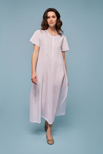Galene White Cotton Nightdress