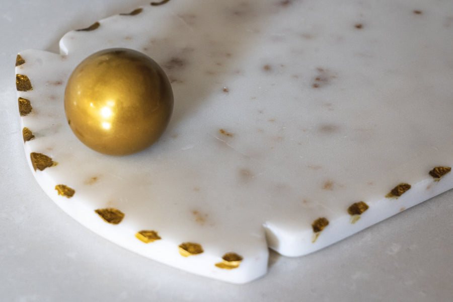 Marble Tray with Gold Domes