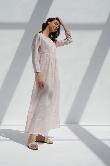 Anemone Pink Cotton Nightdress