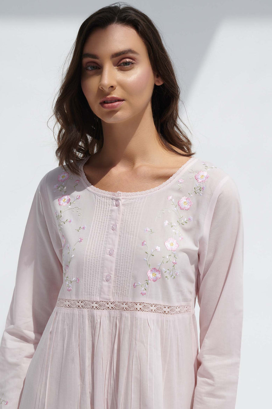 Anemone Pink Cotton Nightdress