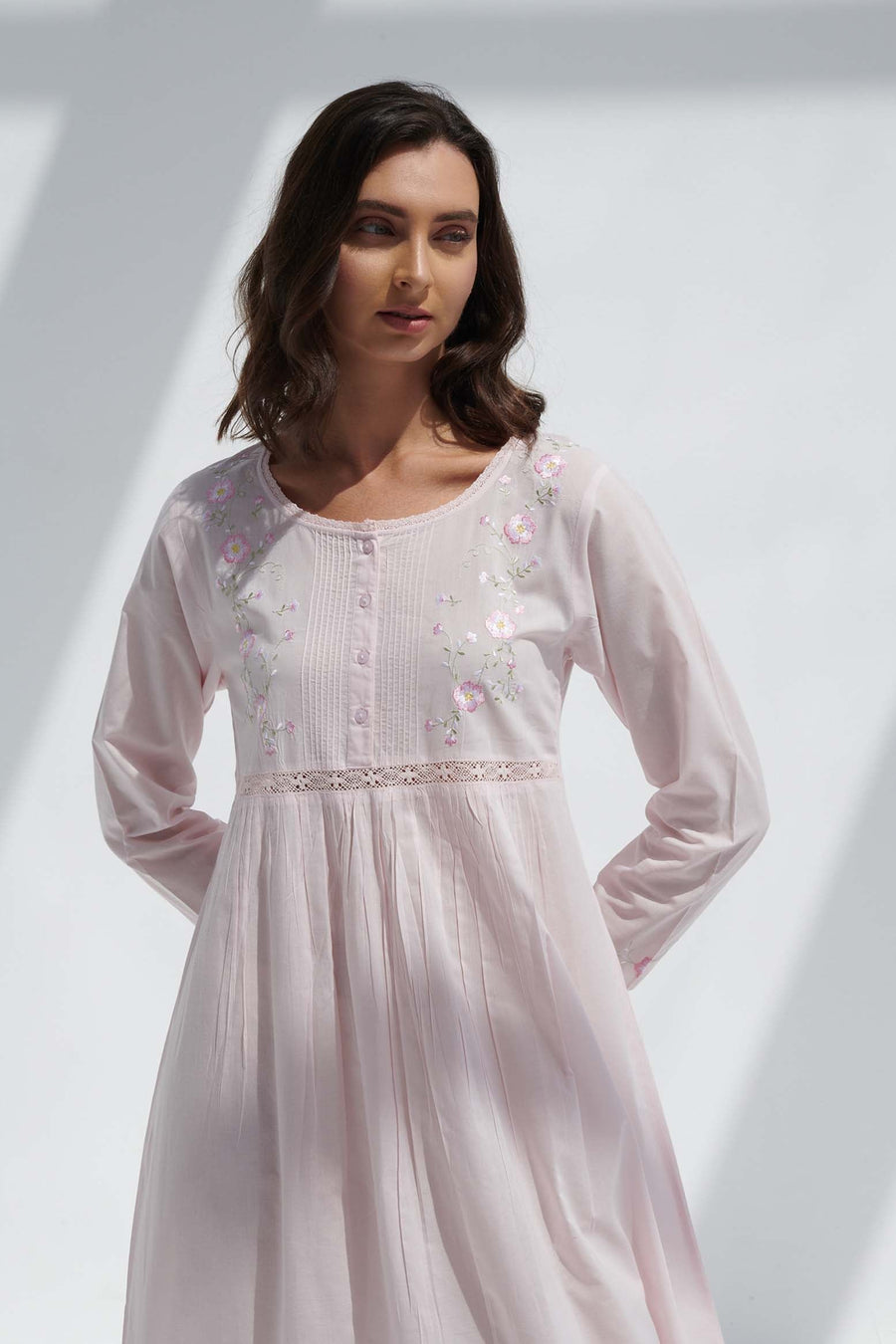 Anemone Pink Cotton Nightdress