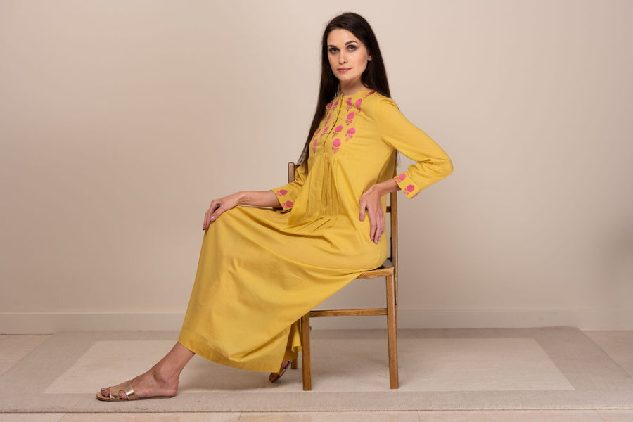 Amber Yellow Rumi Kaftan